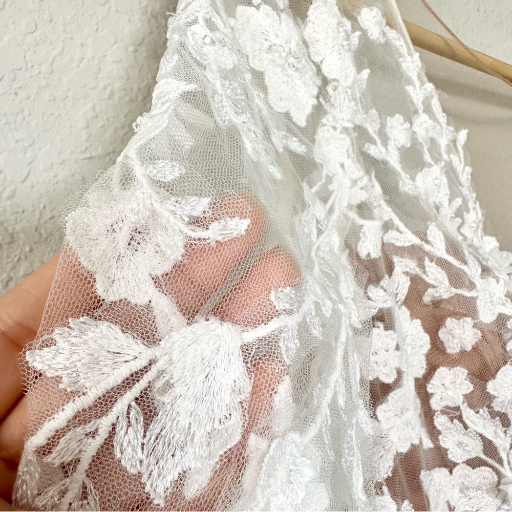 Galina Signature Embroidered Floral Illusion Bodysuit Wedding Dress - Picture 15 of 17